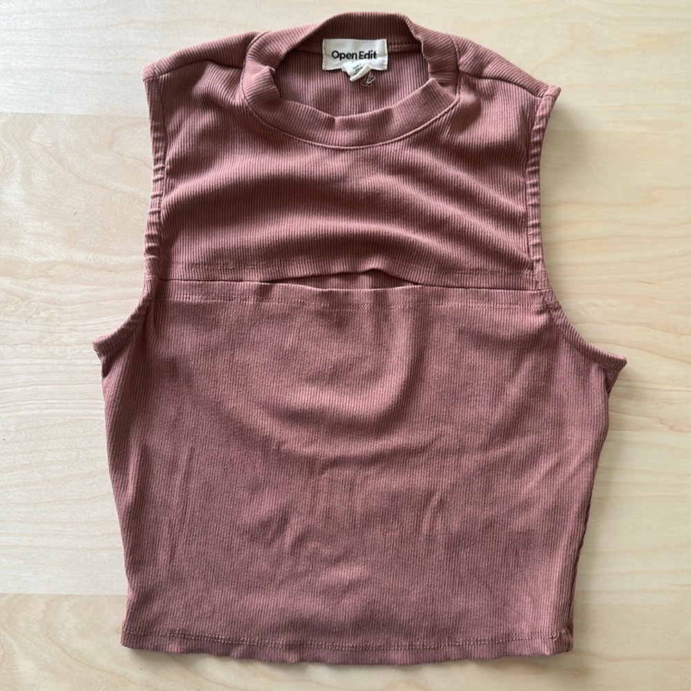 Open Edit high neck crop with cut out detail